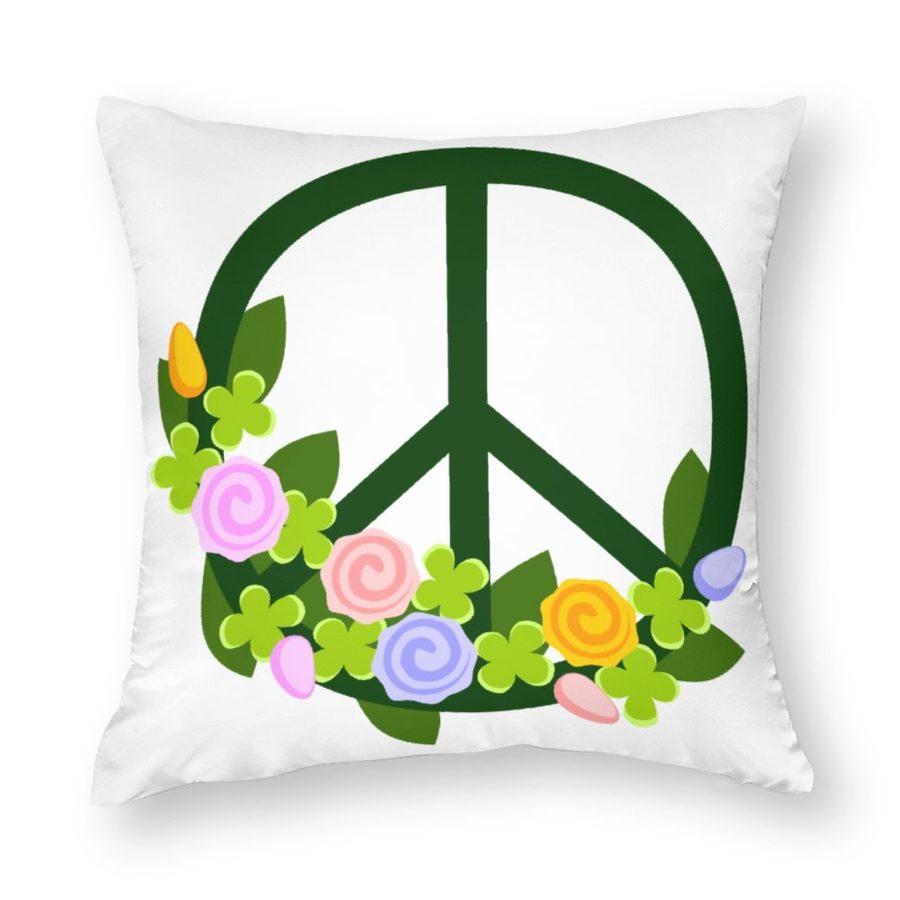 Mondxflaur Peace Sign Pillow Case Covers for Sofas Polyester Decorative Home