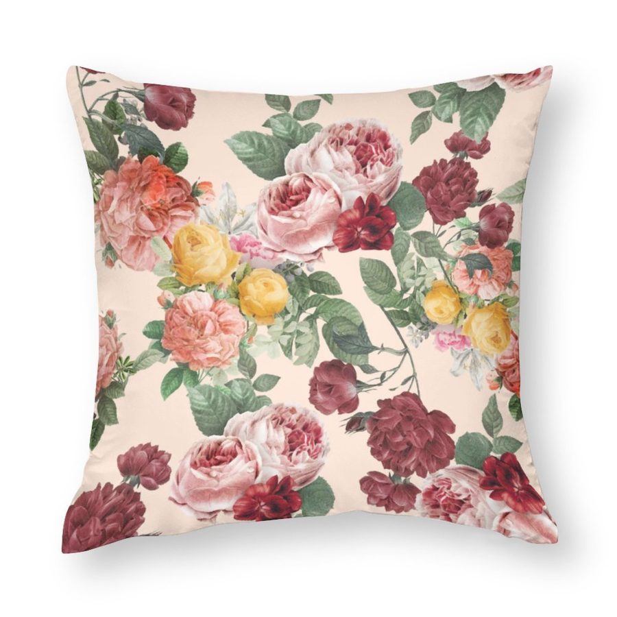 Mondxflaur Retro Flowers Pillow Case Covers for Sofas Polyester Decorative