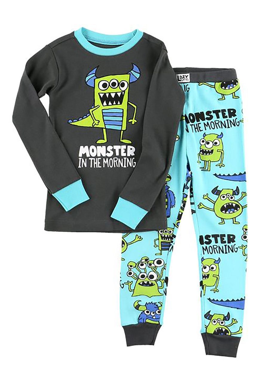 Monster in the Morning Long Sleeve Pajama Set for Boys