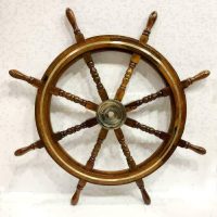 Nautical Marine Wooden Steering 36" Ship Wheel Brass Ring Pirate Captain Ship