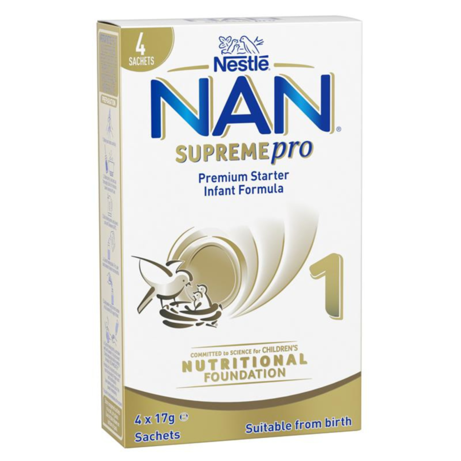 Nestle NAN SUPREMEpro 1, Suitable from Birth Premium Starter Baby Sachets -4x17g