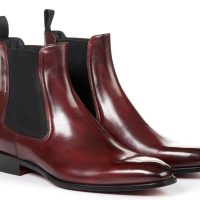 New Handmade Men's Burgundy Leather Chelsea Boots, Men Ankle Fashion Dress Boots