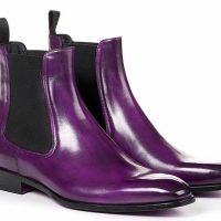 New Handmade Men's Purple Leather Chelsea Boots, Men Ankle Fashion Dress Boots