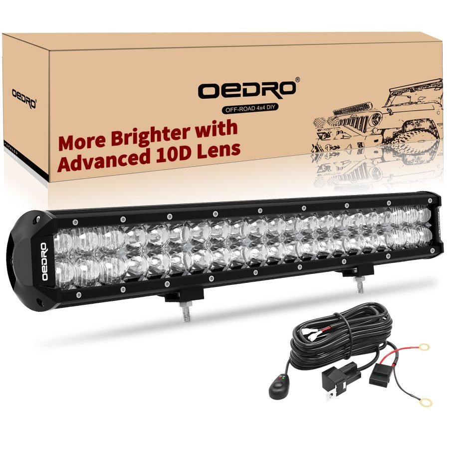 OEDRO 20" 200W 14210LM LED Light Bar Advanced 10D Fish Eyes Lens Combo Lights