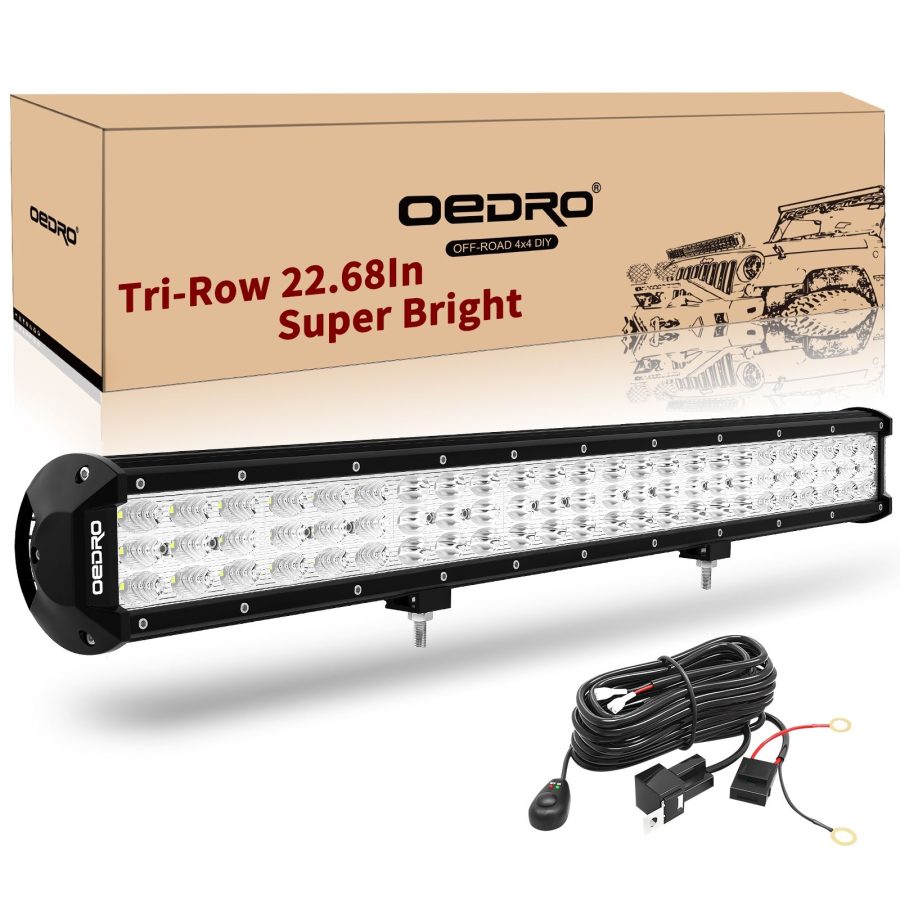 OEDRO 23" 416W Tri-Row LED Light Bar LED Light with Wiring Harness