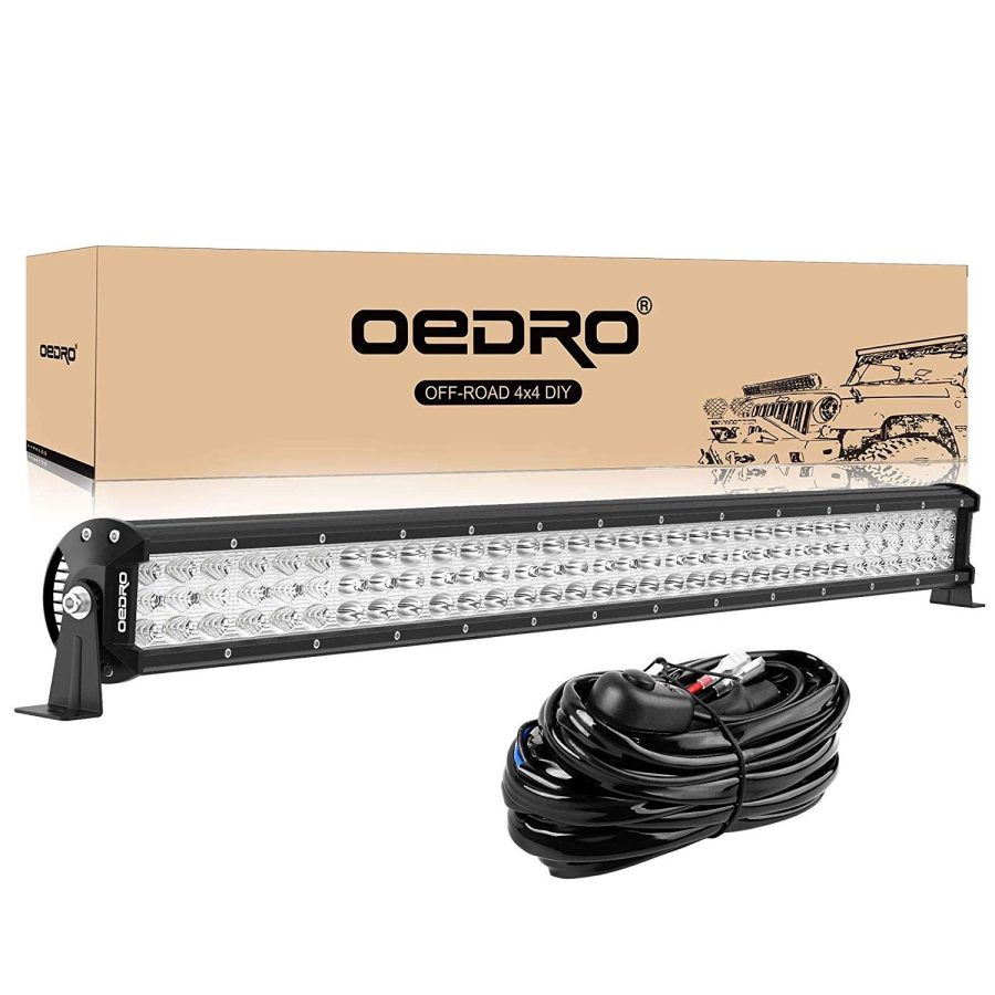 OEDRO? 32" 600W 66120LM Tri-Row LED Light with Wiring Harness