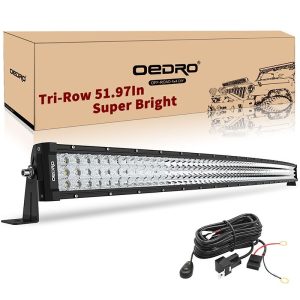 OEDRO 52" 1337W Curved Tri-Rows LED Light Bar with Wiring Harness