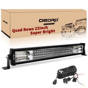 OEDRO LED Light Bar 22" 520W Straight Quad-Rows Led Work Lights + Wiring Harness