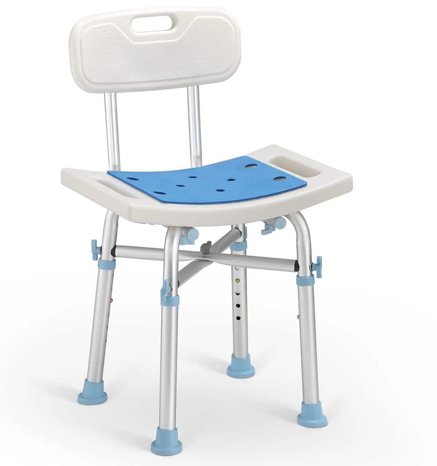 OasisSpace Heavy Duty Padded Shower Chair with Back