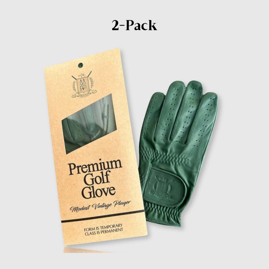 PRO Forest Green Cabretta Leather Golf Gloves (2 Pack)