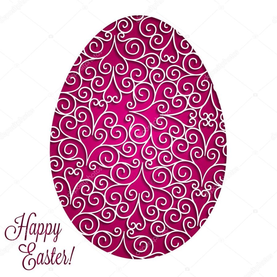 Paper cut out Easter egg card