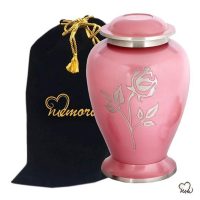 Pearl Rose Brass Cremation Urn - Pink