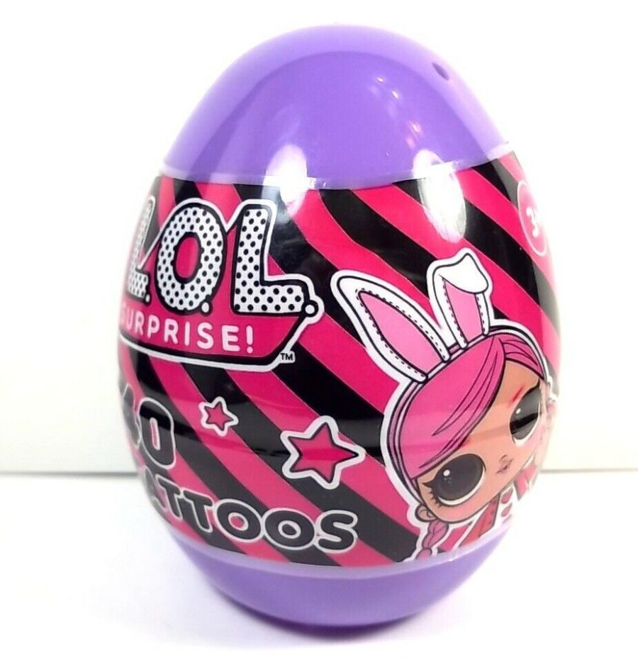 Plastic Egg with 40 LOL Surprise temporary tattoos sealed 2022