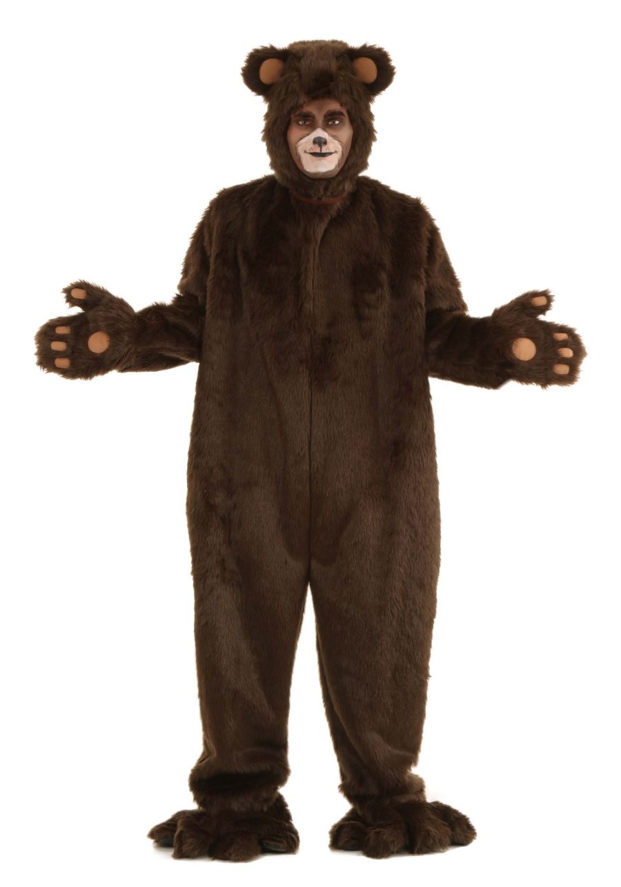 Plus Size Deluxe Furry Brown Bear Adult Costume