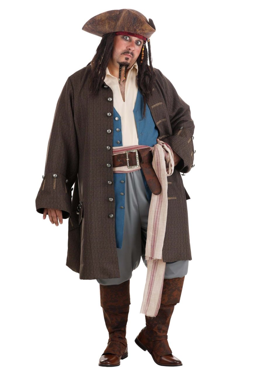 Plus Size Men's Deluxe Jack Sparrow Pirate Costume
