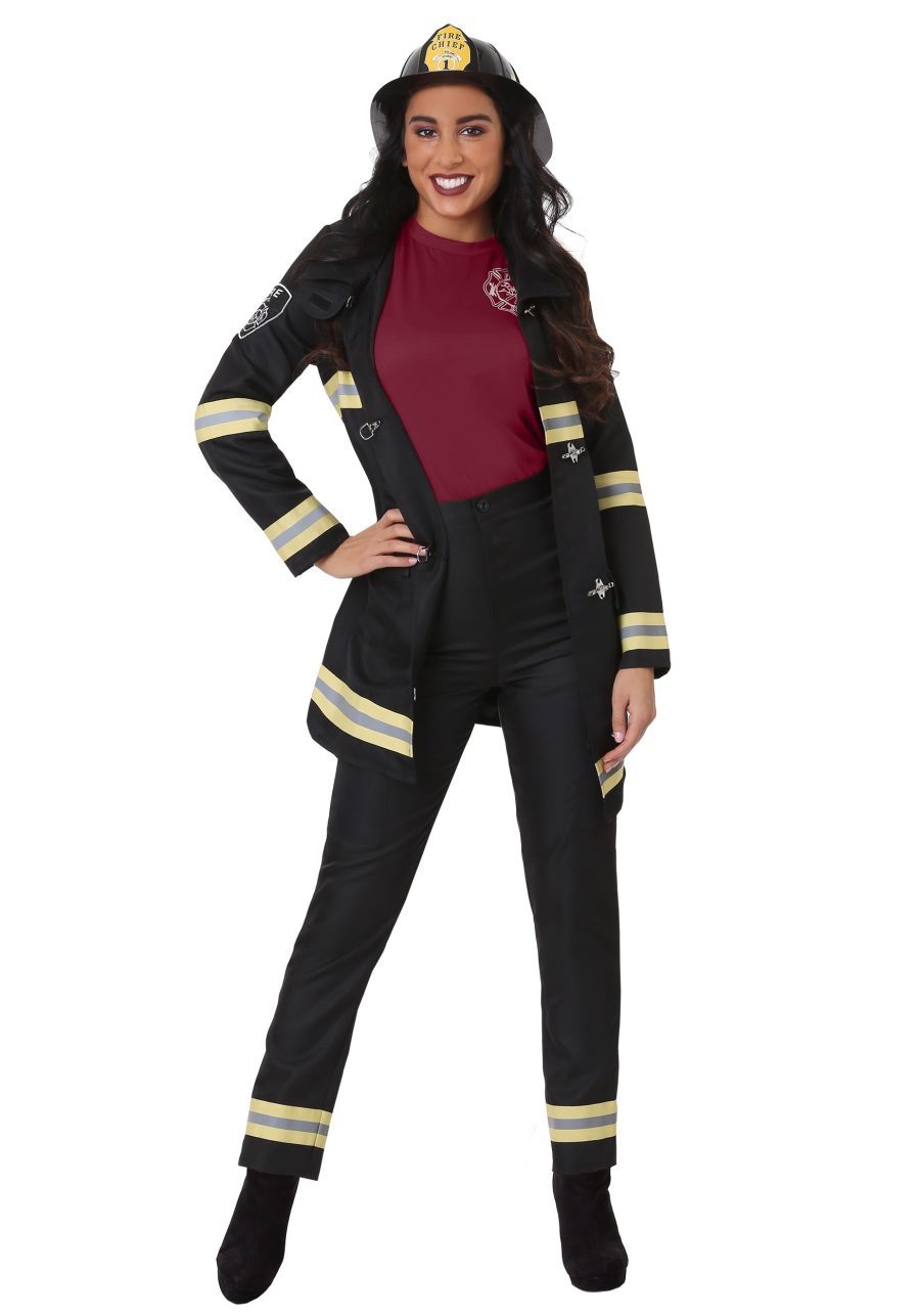 Plus Size Women's Black Firefighter Costume