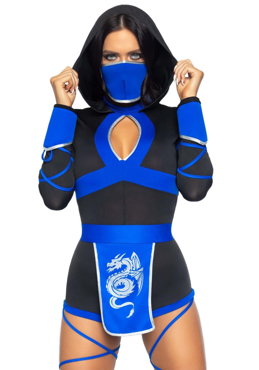 Plus Size Women's Sexy Blue Dragon Ninja Costume