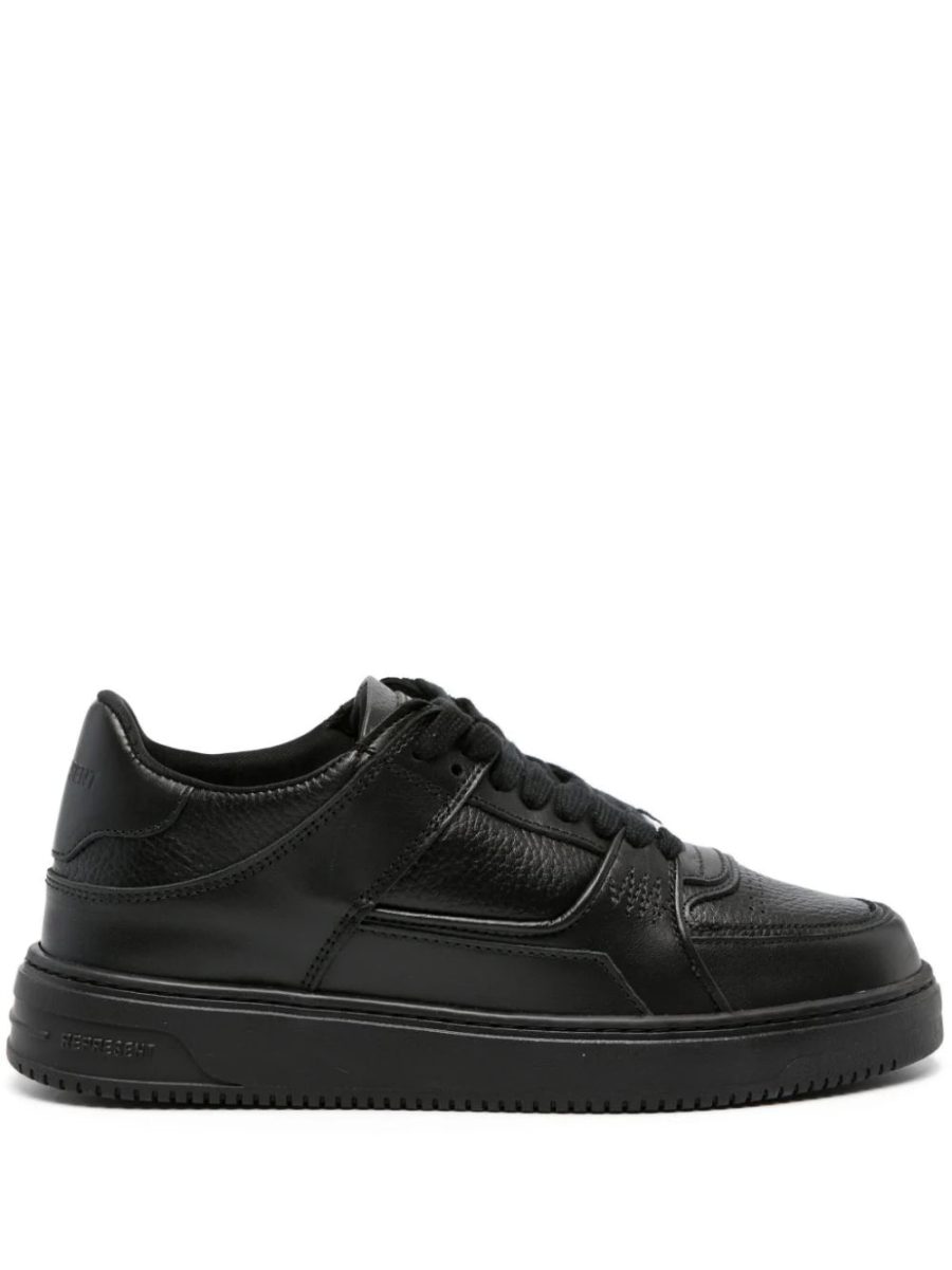 REPRESENT Apex Panelled Leather Sneakers Triple Black