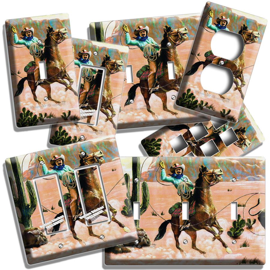 ROPING COWBOY HORSE ARIZONA CANYON LIGHT SWITCH PLATES OUTLET WESTERN HOME DECOR