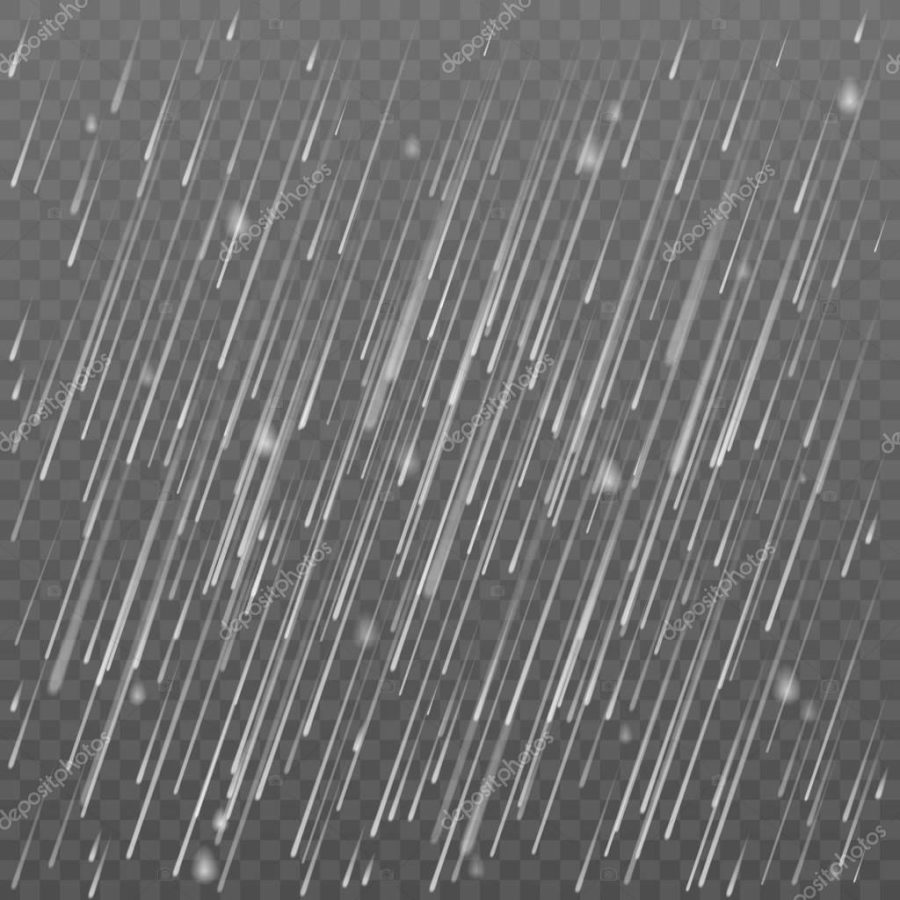 Rain transparent vector background. Falling water drops texture