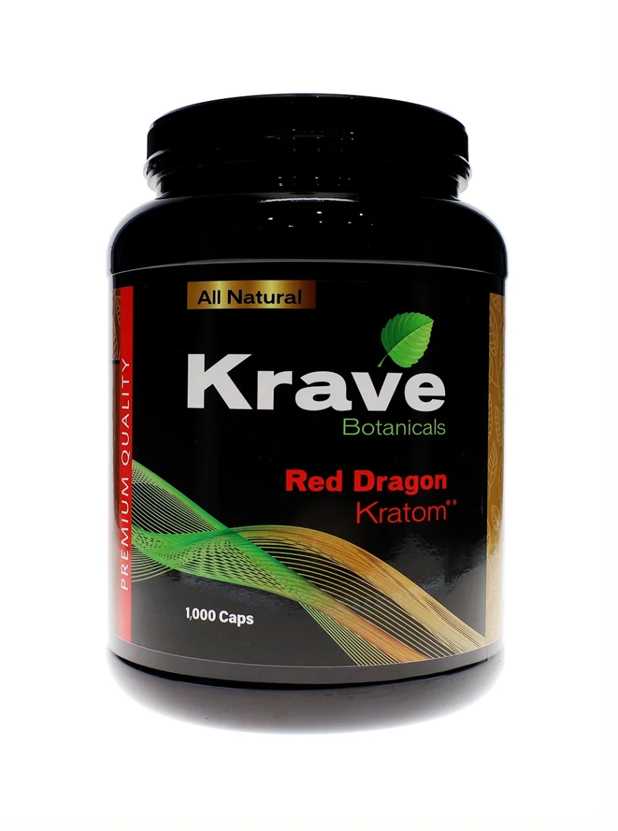 Red Dragon Krave Botanicals Kratom Capsules 1000ct