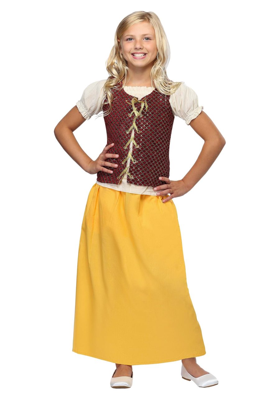 Red Peasant Dress Costume For Girls