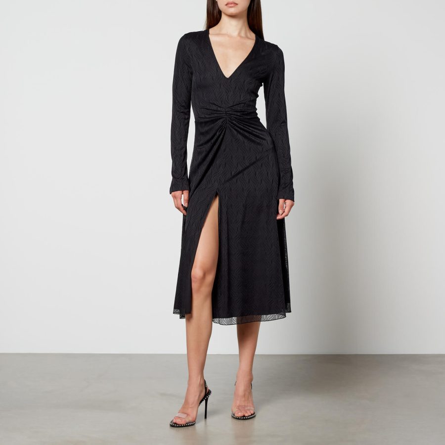 Rotate Birger Christensen Chiffon and Jersey Midi Dress - DK 32/UK 4