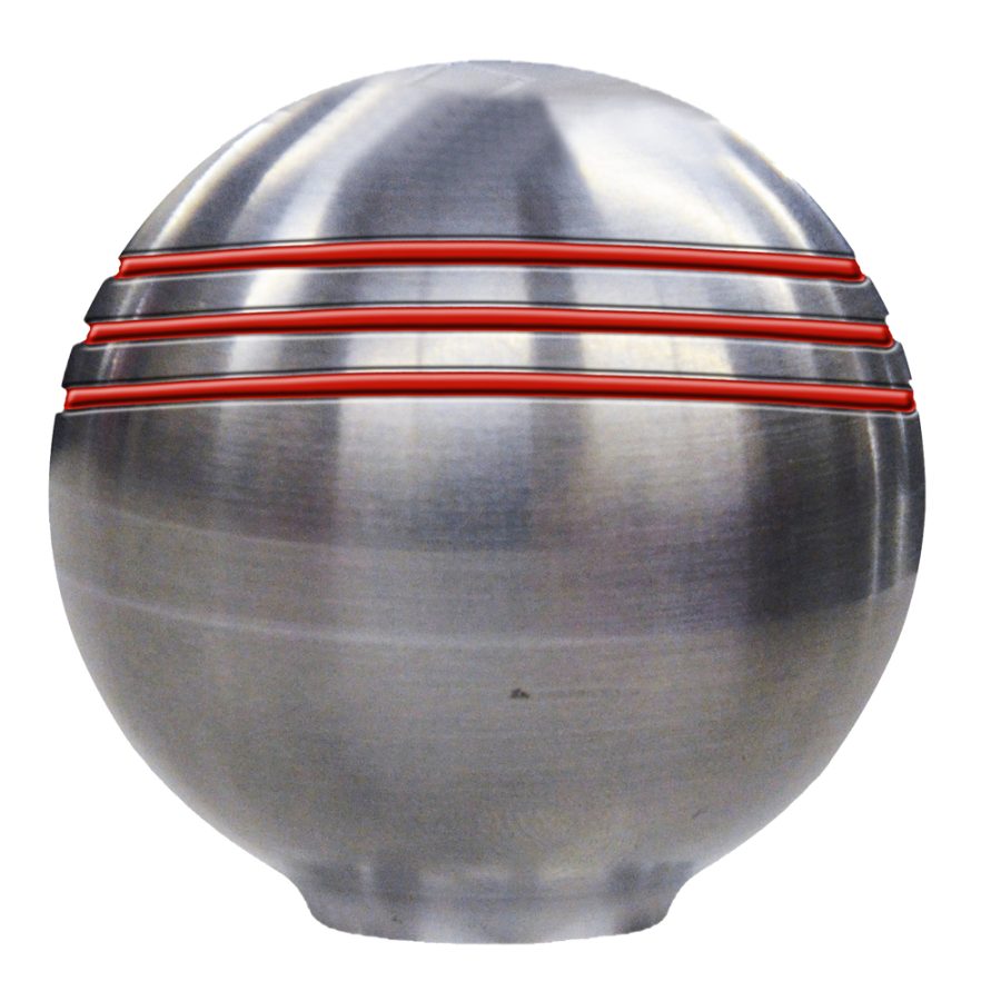 SCHMITT & ONGARO 50044 ONGARO THROTTLE KNOB RED 1-7/8 INCH GROOVED