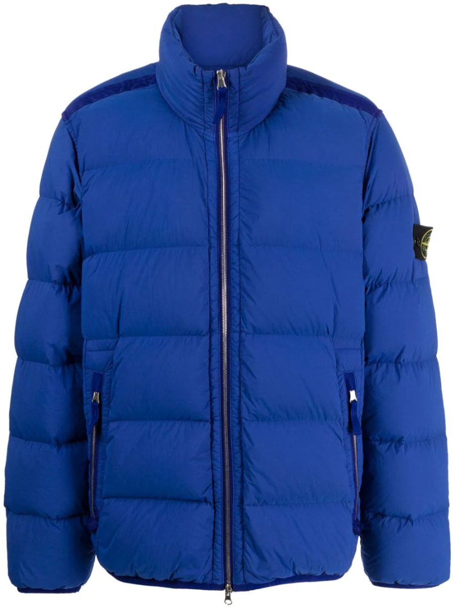 STONE ISLAND Compass-Patch Padded Down Jacket Blue