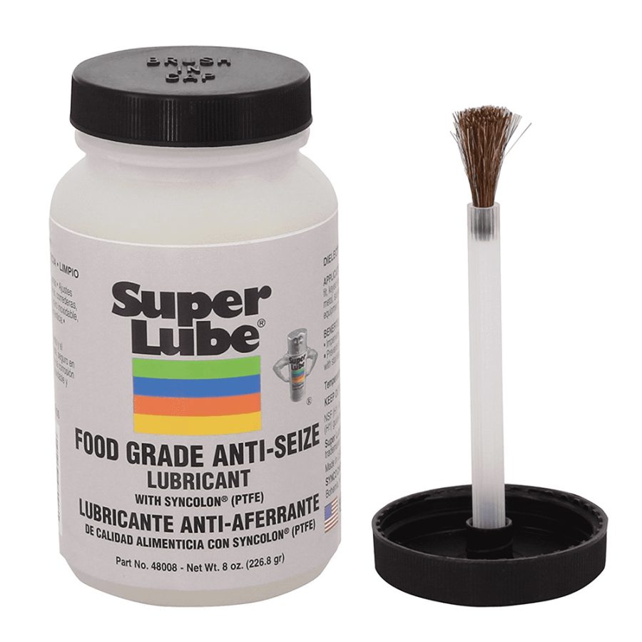 SUPER LUBE 48008 FOOD GRADE ANTI-SEIZE W/SYNCOLON(PTFE) - 8OZ BRUSH BOTTLE