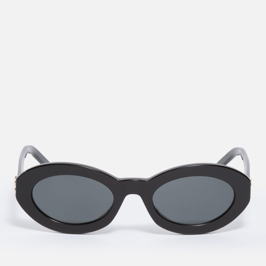 Saint Laurent Monogram Acetate Oval-Frame Sunglasses
