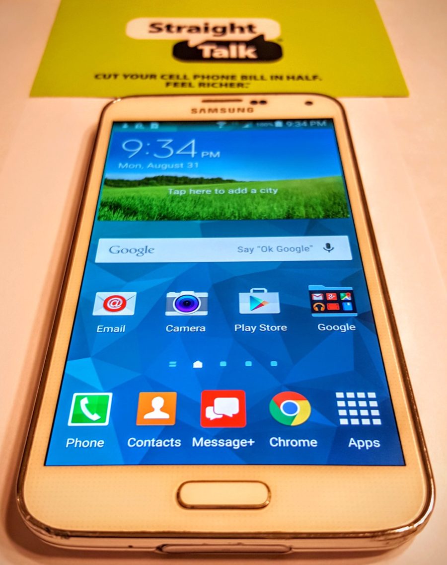 Samsung Galaxy S5 "White" Verizon Unlocked, 4g lte runs on Straight Talk's $4...
