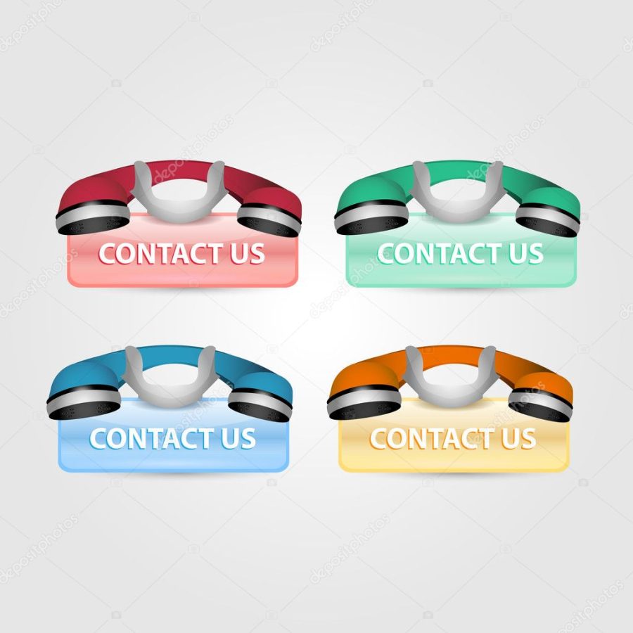 Set of contact us buttons