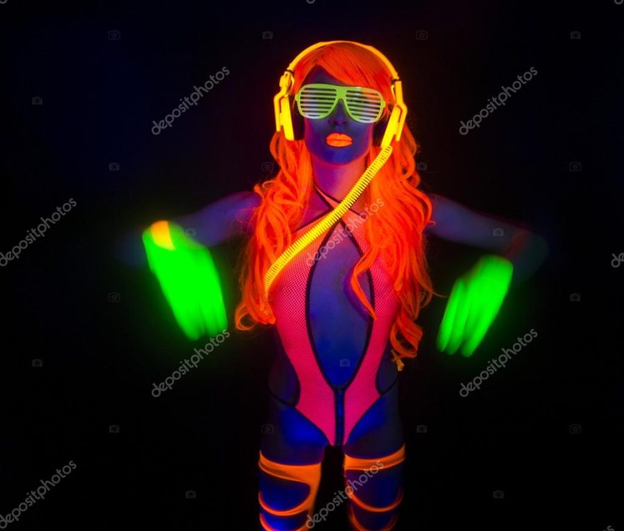 Sexy neon uv glow dancer