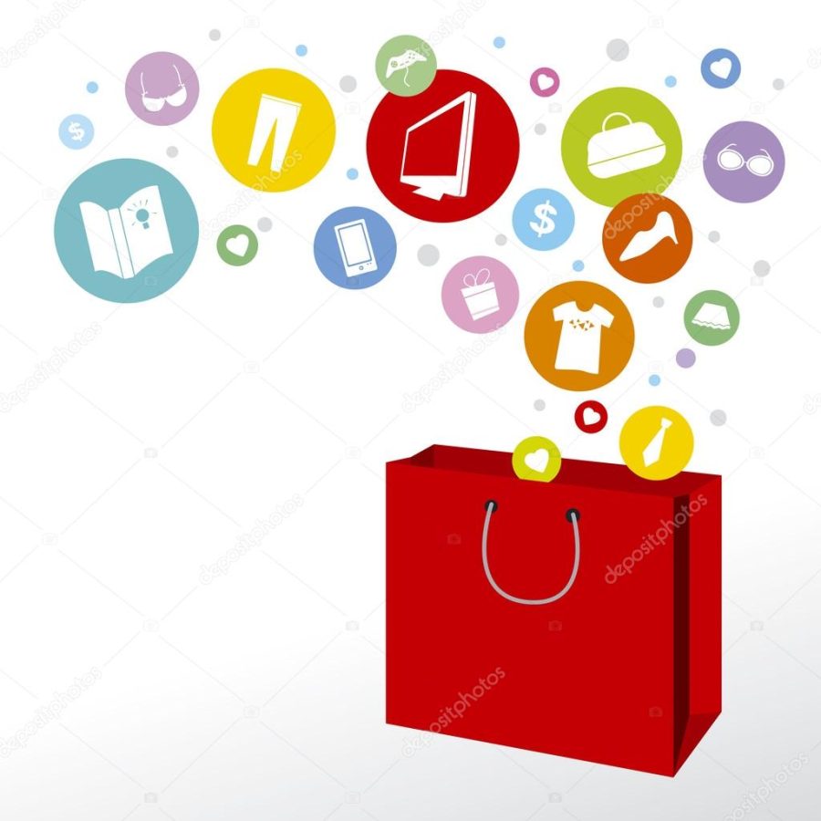 Shopping bag and fashion icon design
