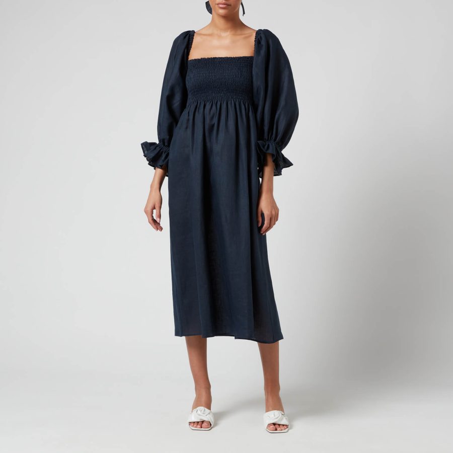 Sleeper Women's Atlanta Linen Dress - Navy - XL