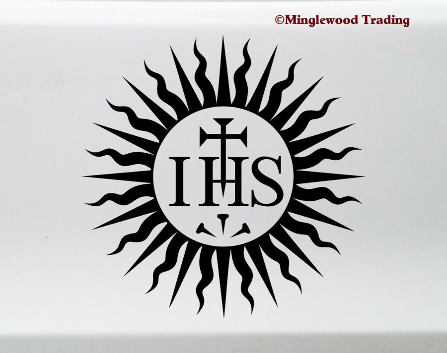 Society of Jesus IHS Vinyl Sticker - Jesuits Catholic Church - Die Cut Decal