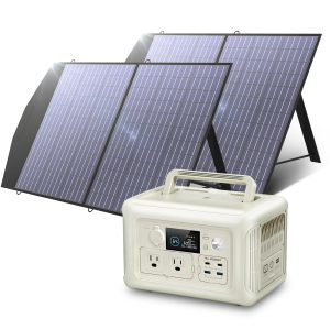 Solar Generator Kit 600W Portable Power Station 100W Solar Panel