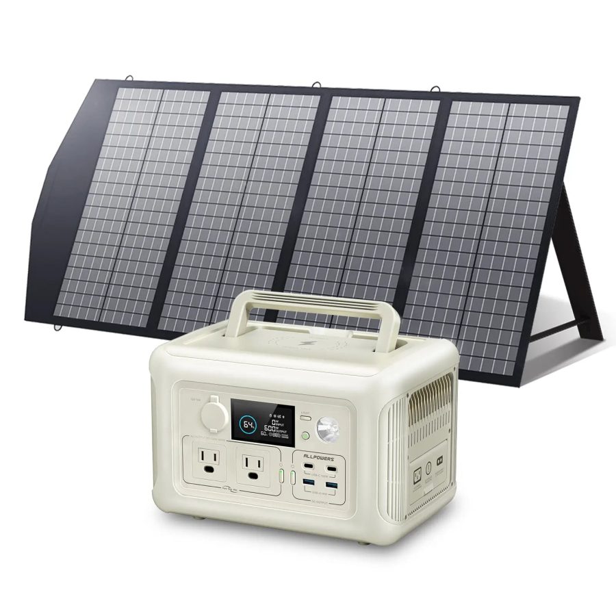 Solar Generator Kit 600W Portable Power Station 140W Solar Panel