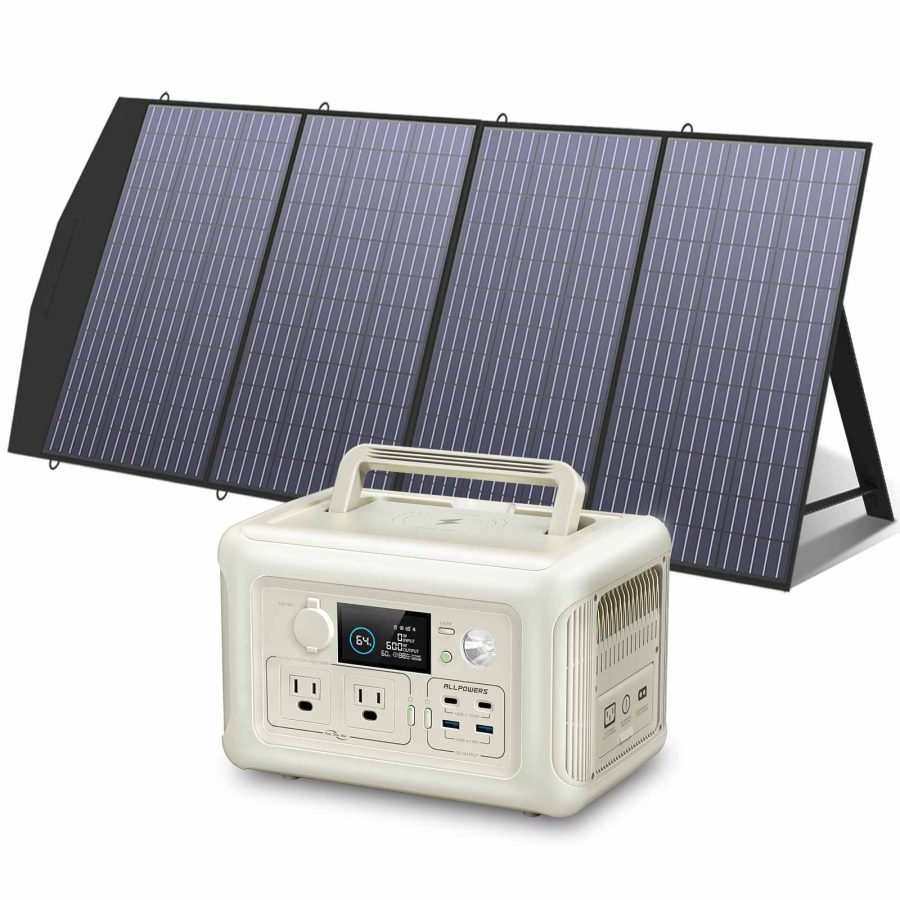 Solar Generator Kit 600W Portable Power Station 200W Solar Panel