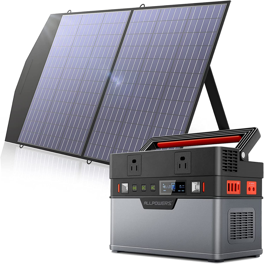 Solar Generator Kit 700W Portable Power Station 100W Solar Panel