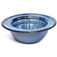 Stef Baxter Handmade Blue Stoneware Shaving Lathering Bowl