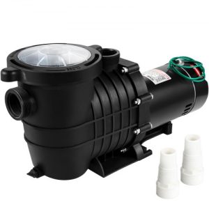 Swimming Pool Pump 1HP, Dual Voltage 110V 220V, 5544GPH, Powerful Pump for In/Above Ground Pool Water Circulation, with Strainer Basket, 2pcs 1-1/2'' NPT Connectors Tested to UL Standards