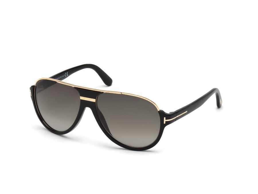 TOM FORD Dimitry Logo Acetate Sunglasses Black/Gold