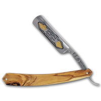 Thiers-Issard Sheep And Wolf 5/8 Olivewood Round Nose Cut Throat Razor