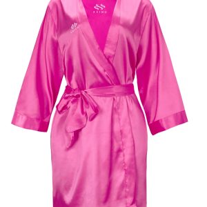 UNice Exclusive Pink Silk Robe Intimate Lingerie Nightgown Sexy Nightwear (1 pc)