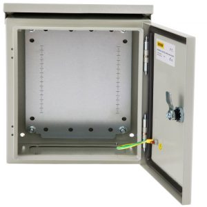 VEVOR Electrical Enclosure, 16x16x6in, Tested to UL Standards NEMA 4 Outdoor Enclosure, IP65 Waterproof & Dustproof Cold-Rolled Carbon Steel Hinged Junction Box for Outdoor Indoor Use, with Rain Hood