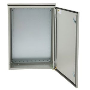 VEVOR Electrical Enclosure, 24x16x10", Tested to UL Standards NEMA 4 Outdoor Enclosure, IP65 Waterproof & Dustproof Cold-Rolled Carbon Steel Hinged Junction Box for Outdoor Indoor Use, with Rain Hood