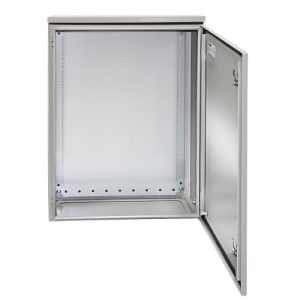 VEVOR Electrical Enclosure, 28x20x8in, Tested to UL Standards NEMA 4 Outdoor Enclosure, IP65 Waterproof & Dustproof Cold-Rolled Carbon Steel Hinged Junction Box for Outdoor Indoor Use, with Rain Hood