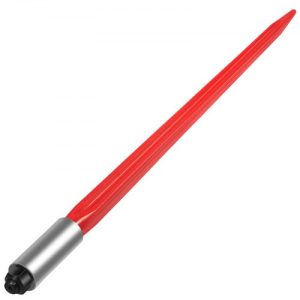 VEVOR Hay Spear 32" Bale Spear 1350 lbs Capacity, Bale Spike Quick Attach Square Hay Bale Spears 1.4" Wide, Red Coated Bale Forks, Bale Hay Spike with Hex Nut & Sleeve for Buckets Tractors Loaders